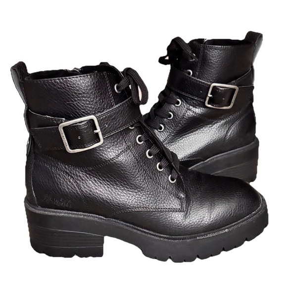 Blowfish Malibu Jagger Vegan Lug Sole Combat Boots Black Size 9 M EUC - Picture 3 of 12